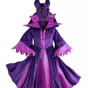 NWT Disney Store Maleficent Halloween Costume Dress & Head Piece Quality Size 13